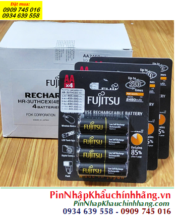 Combo 01Hộp 10vỉ=40viên Pin sạc AA 2450mAh 1.2v Fujitsu HR-3UTHCEX(4B) NHẬT _ Giá chỉ 4.470.000đ /Hộp